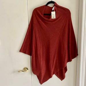A New Day (Target) Sweater Poncho One Size Orange (Rust) NWT